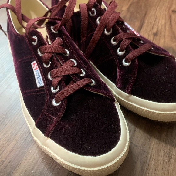 Superga Bordeaux (burgundy) velvet shoes - Picture 5 of 5